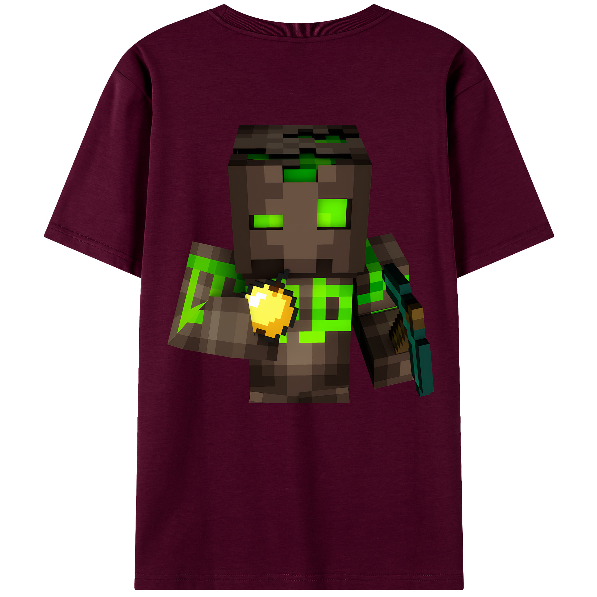 （画像用） マインクラフト ブロックの世界 Minecraft MC Block world レディース半袖Tシャツ(バックプリント)